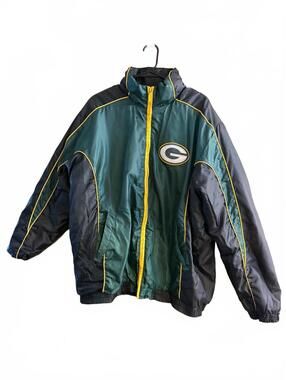 vtg 90s Green Bay Packers full-zip jacket fleece lined size xl
